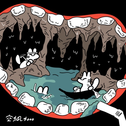 洞窟のコウモリ